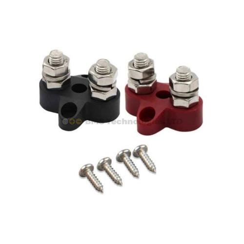 Dual Terminal Stud M8-linked set (1 red/1 black)