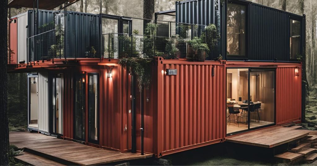 A modern shipping container home with creative design